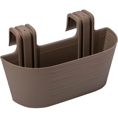 Gardino truhlík na zábradlí FINESA 44 x 15 x 24,5 cm mocca