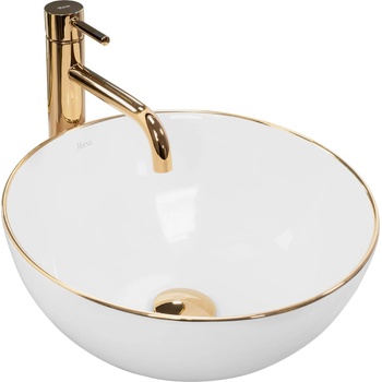 Image 1 of Rea Умивалник за плот Rea Stella White gold edge (REA-U7445)