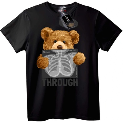 NOONEBRAND Тениска Рентгенова Мечка - 2XL, Black