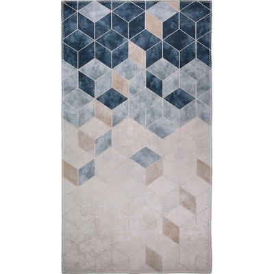 Vitaus Тъмносин и кремав миещ се килим 200x80 cm - Vitaus (KRN-9525-80x200)