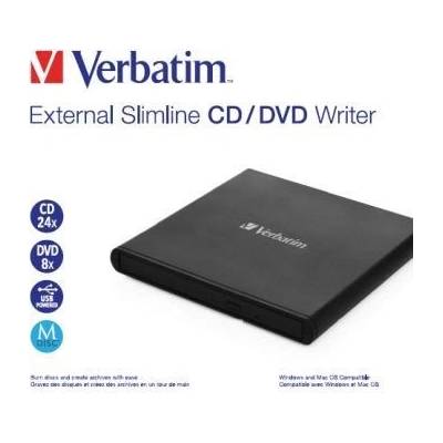 Verbatim externí mechanika Slimline CD/DVD Writer USB - without NERO (53504)
