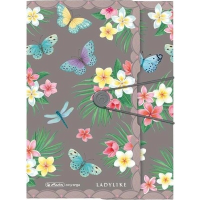 Plastový obal s gumičkou Herlitz Ladylike A4 Motýľ
