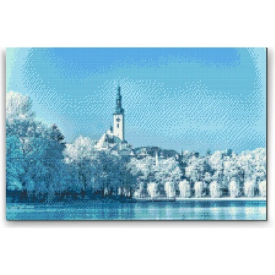 Painting Queens Diamantové malování Zasněžené město Tábor 80 × 120 cm bez rámu hranaté
