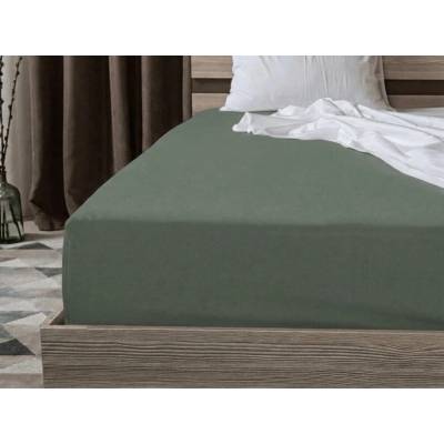 Textilomanie bavlna plachta s gumou STANDARD sivozelená 90x200
