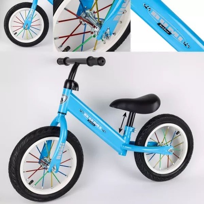 QX Балансиращ велосипед с метални спици - син (731125)