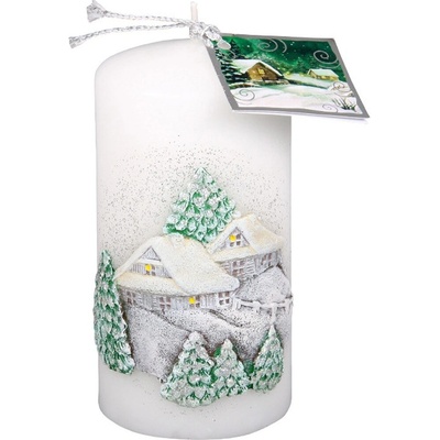 Ceramicus CHALOUPKA VÁLEC vánoční d7x14cm bílá