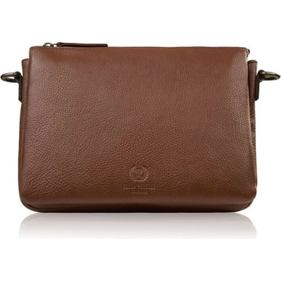 Hnedá dámska kožená crossbody kabelka Dilnoza