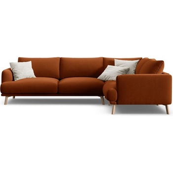 Micadoni Теракотен кадифен ъглов диван (десен ъгъл/L форма) Naomi - Micadoni (MIC_RC_L_44_F1_NAOMI5)