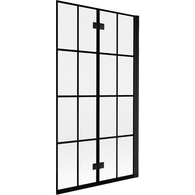 Mist вана параван, двукрилен, десен 100 x 150 см, черна решетка, черен - 8A9-100-002-70-77-P (8A9-100-002-70-77-P)