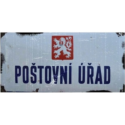 Poštovní Úřad - ceduľa 30cm x 14cm Plechová tabuľa
