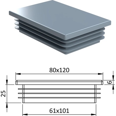 Krytka plastová 80 x 120 mm