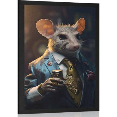 Plakát zvířecí gangster potkan - 40x60 silver