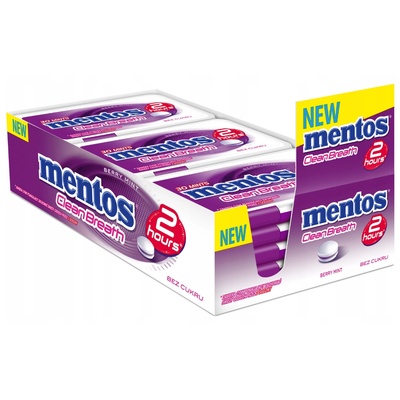 Mentos CleanBreath Berrymint кутия 12 x 21 г