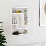 vidaXL Стенни рафтове, 2 бр, бели, 50x15x50 см, инженерно дърво (807214)