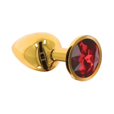 TABOOM Mетален анален разширител в златисто с червен кристал Taboom M