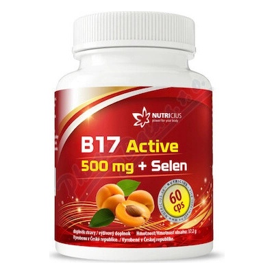 NUTRICIUS B17 Active 500mg + Selen 60 kapsúl