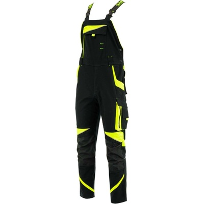 Sara Workwear Strečové kalhoty s laclem Neoflex černé žluté