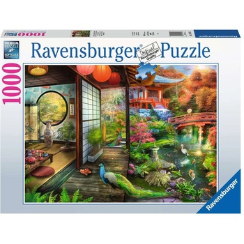 Ravensburger Пъзел Ravensburger от 1000 части - Японска градинска чайна в Киото (17497)