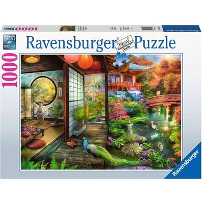 Ravensburger Пъзел Ravensburger от 1000 части - Японска градинска чайна в Киото (17497)