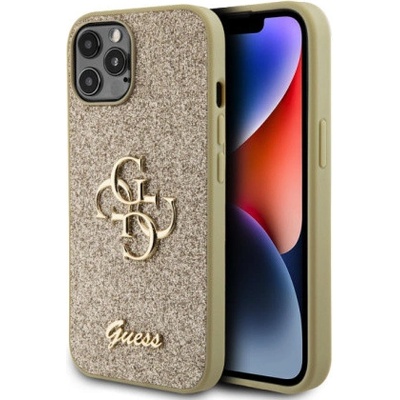 Guess PU Fixed Glitter 4G Metal Logo iPhone 12/12 Pro, zlaté