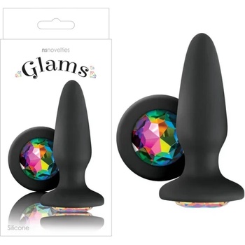 Анален плъг с кристали, истинско изкушение - Glams Medium Black (NSTOYS0663)