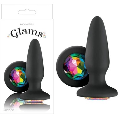 Анален плъг с кристали, истинско изкушение - Glams Medium Black (NSTOYS0663)
