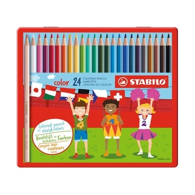 Pastelky STABILO color sada 24 ks v kovovom puzdre