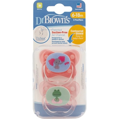 Dr. Brown’s ortodontické cumlíky PreVent BPA free ružová 2 ks PV22001