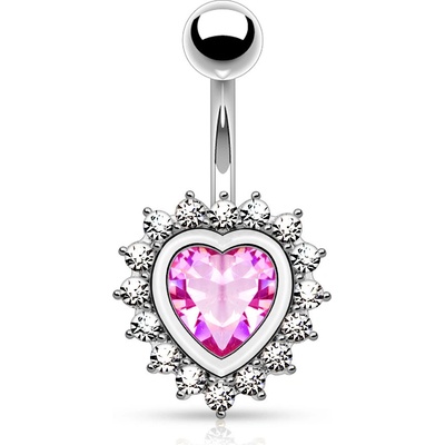 Marre piercing do pupíku srdce HWN01085 růžové