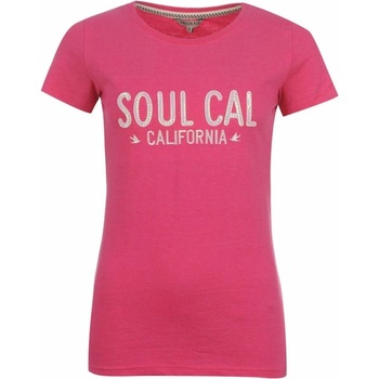 SoulCal Logo T Shirt Ladies Pink Marl