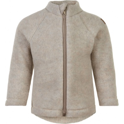 Denver Mikk-Line dětská mikina na zip merino-fleece Melange hnědá