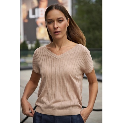 Moodo Суитшърт с къси ръкави бежов Moodo Moodo | Bezhov | ЖЕНИ | XXL