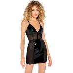 Black Level Vinyl Dress with Transparent Powernet 2851610 Black XL