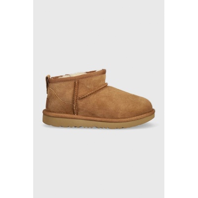UGG detské semišové snehule Classic Ultra Mini hnedá
