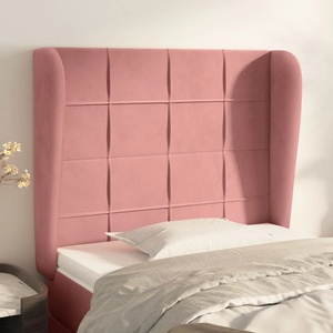 vidaXL Горна табла за легло с уши, розова, 83x23x118/128 см, кадифе (3117991)