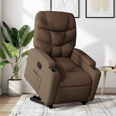vidaXL 3204620 Elektrické zvedací polohovací textil Hnědá