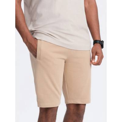 Ombre Clothing pánské plátěné kraťasy Ebodé béžová