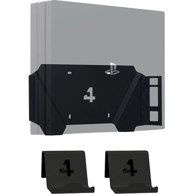 4mount Wall Mount PlayStation 4 Pro Black + 2× Controller Mount