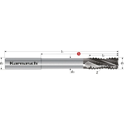 Karnasch 3063550800 | Tvrdokovová HxF profilová, hrubovacia fréza, zrazené ostrie 8x49-85x8 mm, Z=3