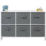 Ginger Home Дървен детски скрин Ginger Home - С 6 текстилни кутии, Сиво & Бяло (TF5491)