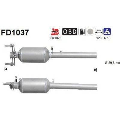 Filtr sazových částic, výfukový systém AS FD1037