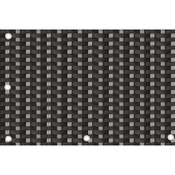 MyBestHome balkonová ratanová zástěna s očky Latvia 750 g/m2 1 x 4 m černá/šedá