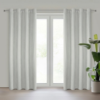 Eurofirany Závěs 140 x 250 cm žinylkový platinový na kovové kroužky VANI