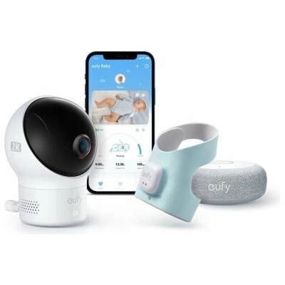 Eufy Dětská chůvička s chytrou ponožkou Anker S340 2K modrá – Zboží Dáma