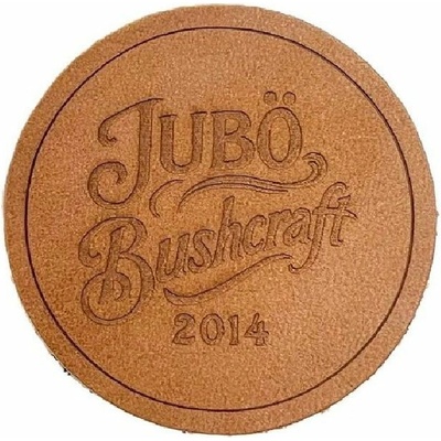 JUBÖ Kožená nášivka Bushcraft ø5 cm – velcro