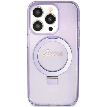 GUESS Кейс Guess Ring Stand Script Glitter MagSafe за iPhone 11 / Xr, лилав (GUE003423-0)