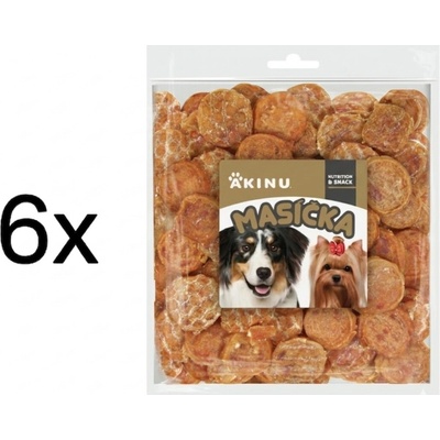 Akinu MASÍČKA Kuřecí chipsy pamlsek pro psy 6 x 300 g