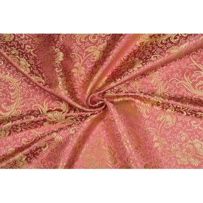 Brokát paví pera, zlato-starorůžový