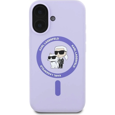 Magsafe Калъф за iPhone 16, Karl Lagerfeld Karl&Choupette Heads Ring Case, Лилав (KLHMP16SSCMKCRHU)
