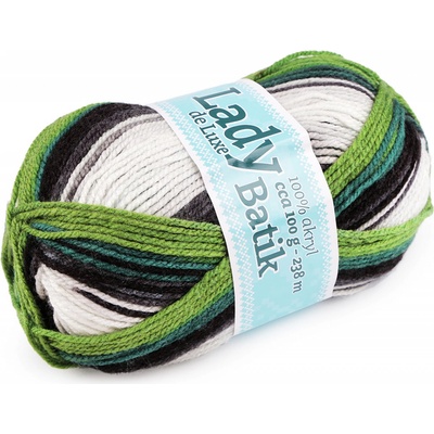 Stoklasa Pletací příze Lady Batik de Luxe 100 g Balení: 1 ks, Varianta: 6 (603) zelená sv. zelená tmavá 6 (603) zelená sv. zelená tmavá
